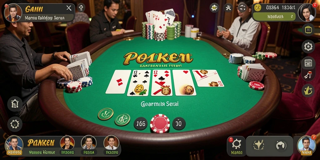 Tampilan gameplay seru dalam game Poker 8364.