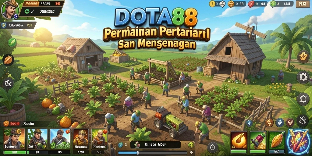 Screenshot gameplay DOTA88 menampilkan aktivitas bertani yang mengasyikkan.