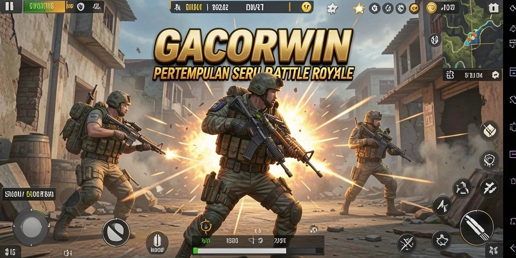 Tampilan gameplay seru dari GACORWIN dalam pertempuran Battle Royale.