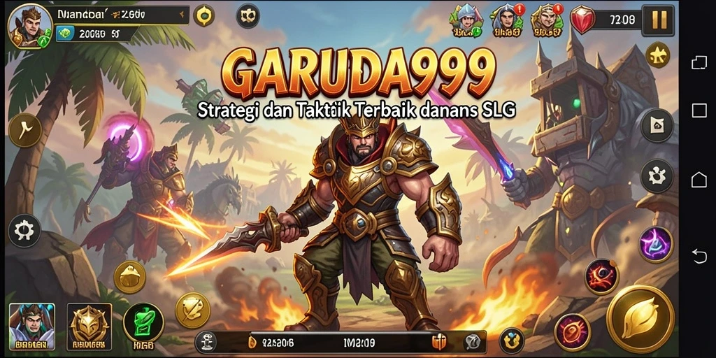 Screenshot menunjukkan aksi seru pertempuran SLG di GARUDA999.
