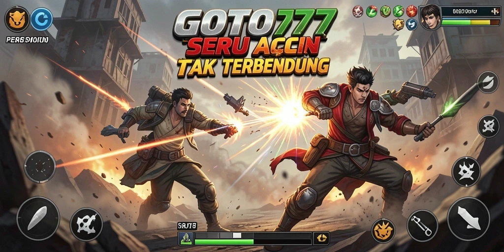 Tangkapan layar GOTO77 menampilkan aksi pertempuran yang mendebarkan.