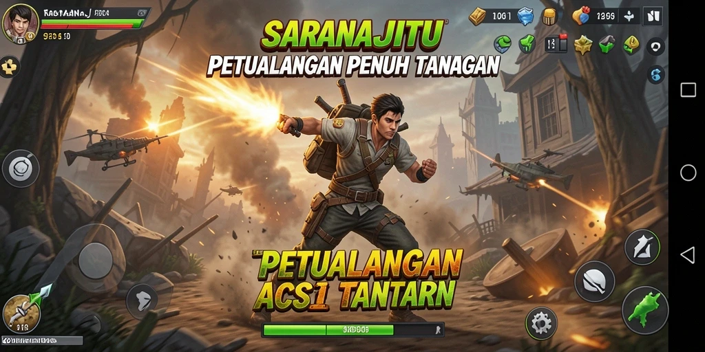 Tampilan aksi mendebarkan dalam SARANAJITU saat bertarung.