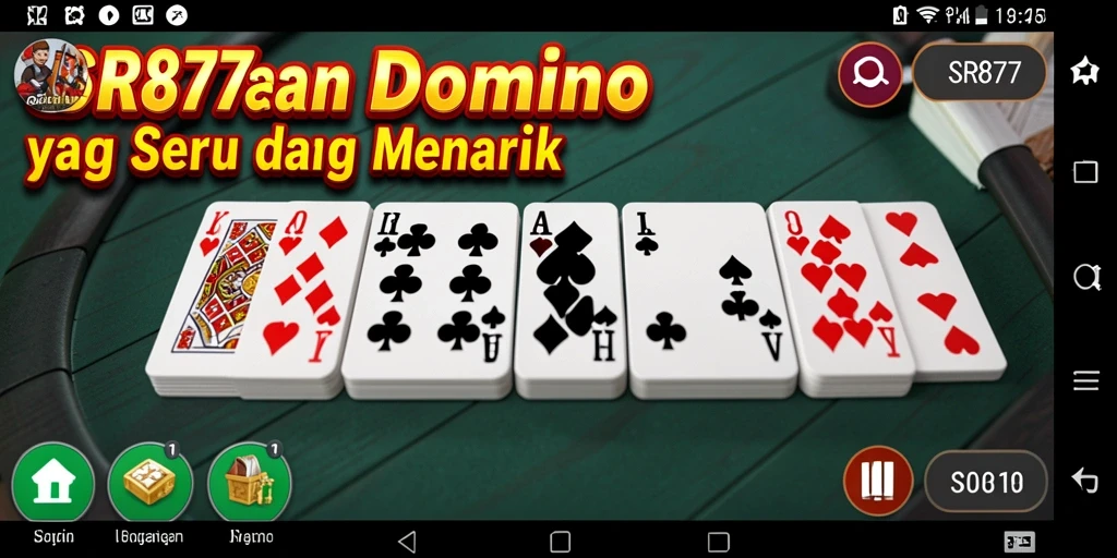 Gameplay menegangkan dalam aplikasi Domino SR877 yang menyenangkan.