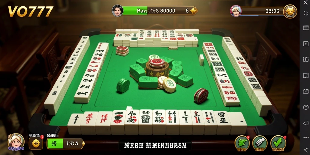 Screenshot gameplay VO777 yang menampilkan keseruan permainan Mahjong.